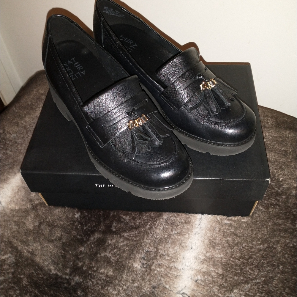 Naturalizer Desmond Black Loafers with Tassel Detail 10M Worn Once